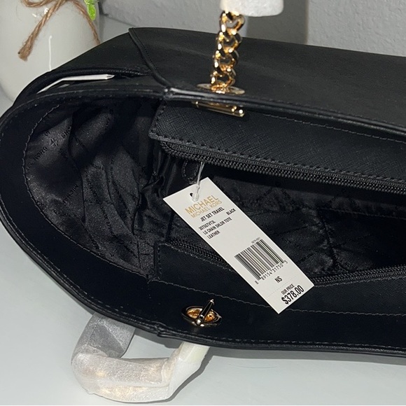 NWT Michael Kors JET SET TRAVEL Chain Tote & JS Lg Wrsltlt Wallet Set & Dust Bag - Picture 4 of 12